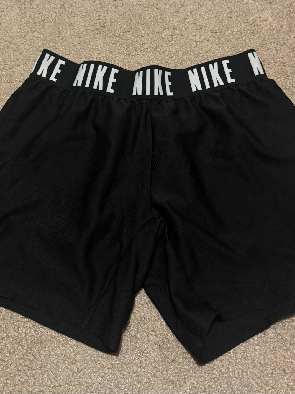 Nike Black Dri-FIT Athletic Shorts with White Logo